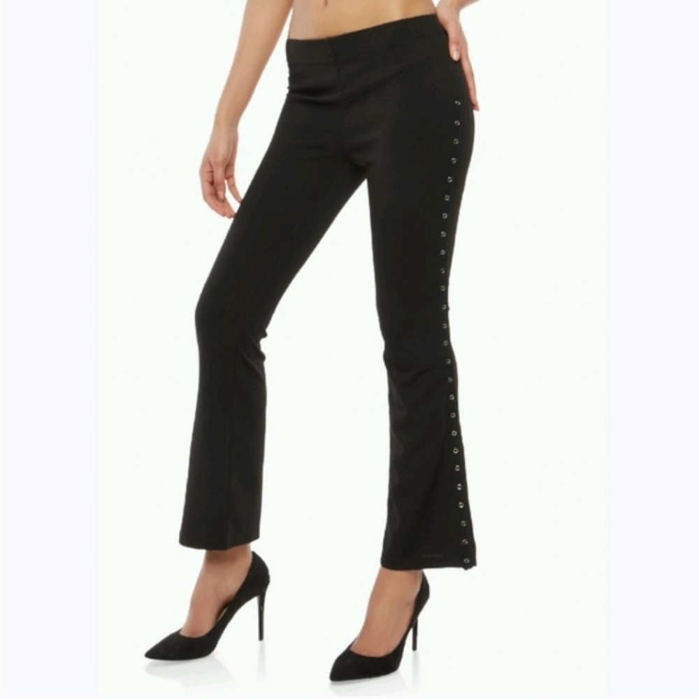 Black Slit Flair Pants